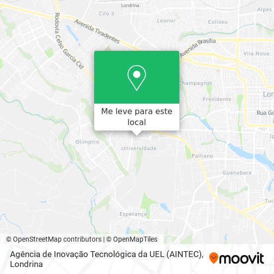 Agência de Inovação Tecnológica da UEL (AINTEC) mapa