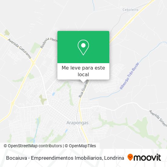 Bocaiuva - Empreendimentos Imobiliarios mapa