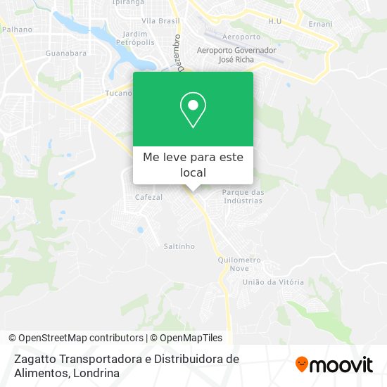 Zagatto Transportadora e Distribuidora de Alimentos mapa