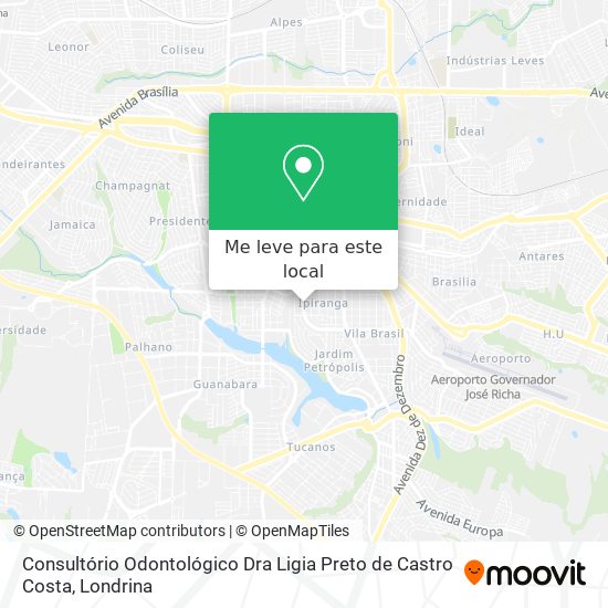 Consultório Odontológico Dra Ligia Preto de Castro Costa mapa