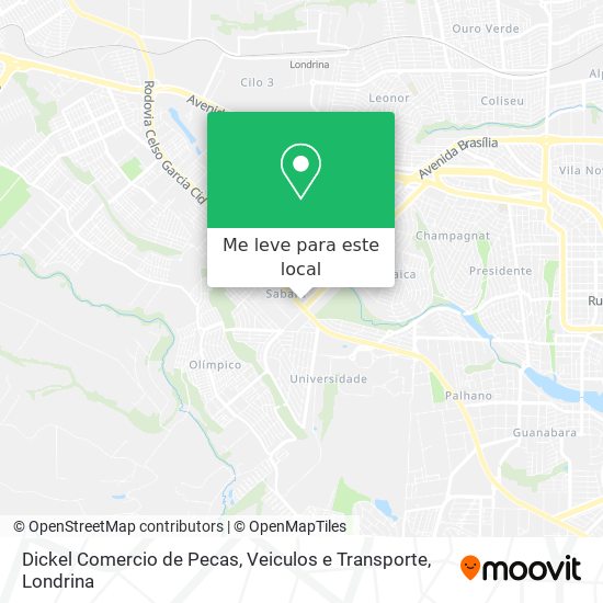 Dickel Comercio de Pecas, Veiculos e Transporte mapa