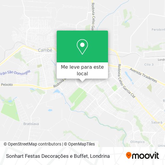 Sonhart Festas Decorações e Buffet mapa