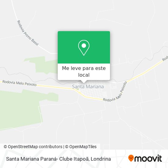 Santa Mariana Paraná- Clube Itapoã mapa
