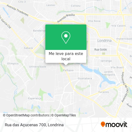 Rua das Açucenas 700 mapa