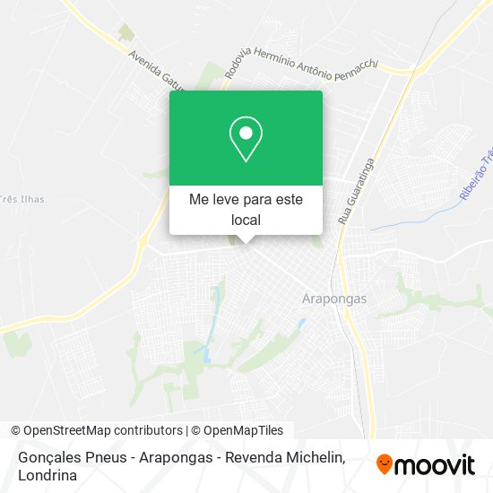 Gonçales Pneus - Arapongas - Revenda Michelin mapa