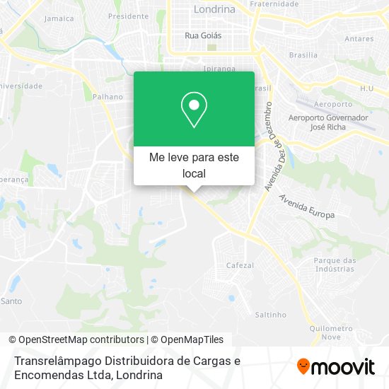 Transrelâmpago Distribuidora de Cargas e Encomendas Ltda mapa