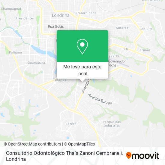 Consultório Odontológico Thaís Zanoni Cembraneli mapa