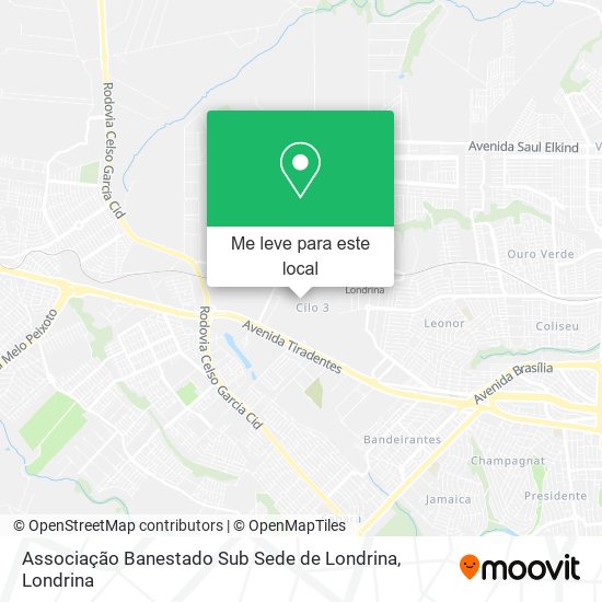 Associação Banestado Sub Sede de Londrina mapa