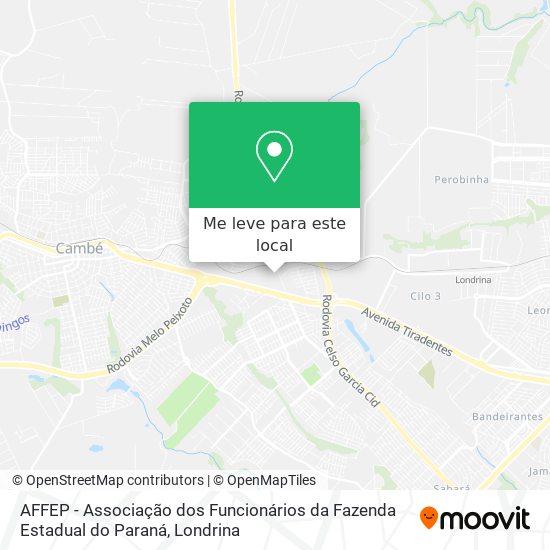 AFFEP - Associação dos Funcionários da Fazenda Estadual do Paraná mapa