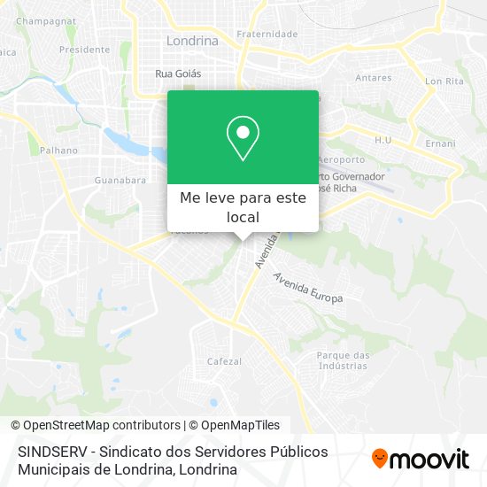 SINDSERV -	Sindicato dos Servidores Públicos Municipais de Londrina mapa