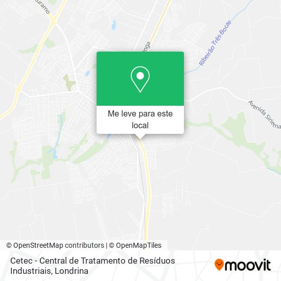 Cetec - Central de Tratamento de Resíduos Industriais mapa