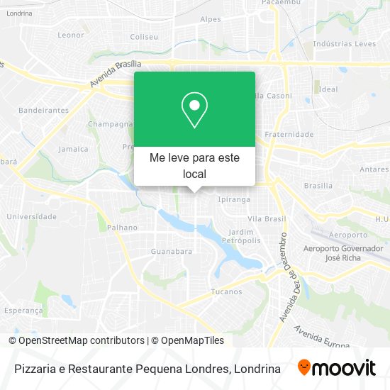 Pizzaria e Restaurante Pequena Londres mapa