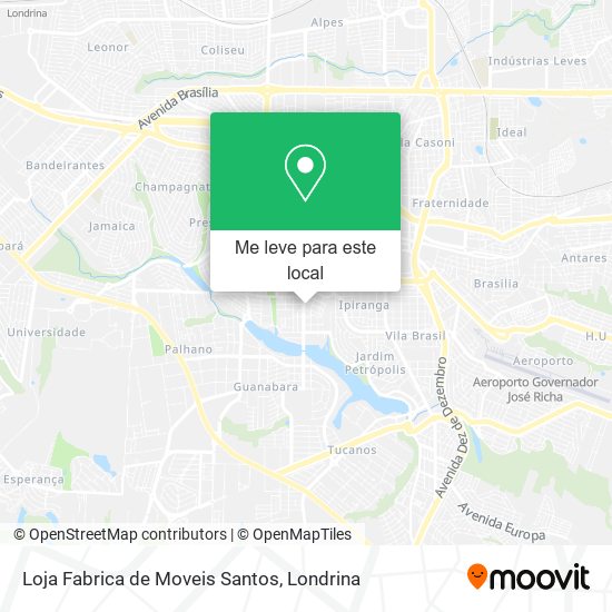 Loja Fabrica de Moveis Santos mapa