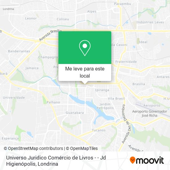 Universo Juridico Comércio de Livros - - Jd Higienópolis mapa