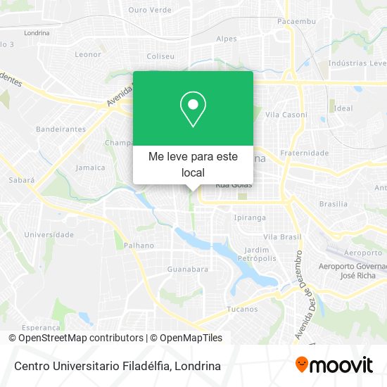 Centro Universitario Filadélfia mapa