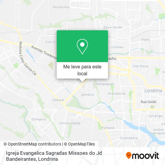 Igreja Evangelica Sagradas Missoes do Jd Bandeirantes mapa