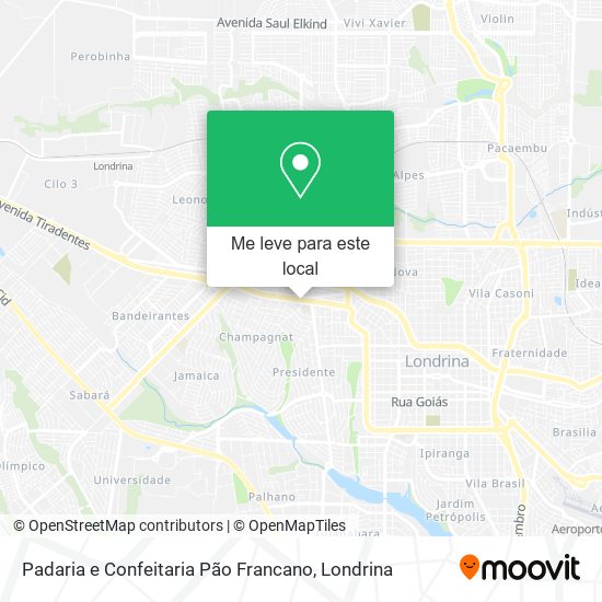 Padaria e Confeitaria Pão Francano mapa