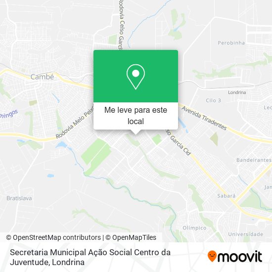 Secretaria Municipal Ação Social Centro da Juventude mapa