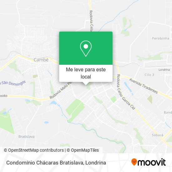 Condomínio Chácaras Bratislava mapa