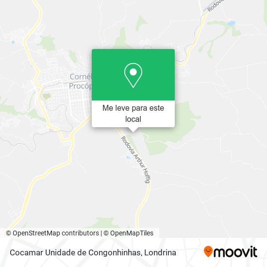 Cocamar Unidade de Congonhinhas mapa