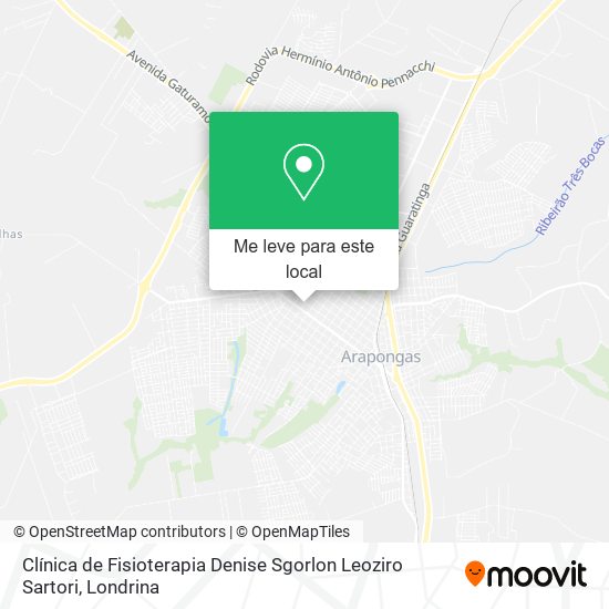 Clínica de Fisioterapia Denise Sgorlon Leoziro Sartori mapa