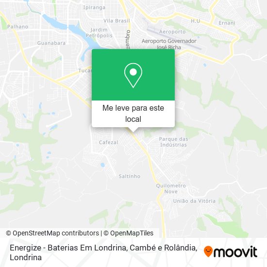Energize - Baterias Em Londrina, Cambé e Rolândia mapa