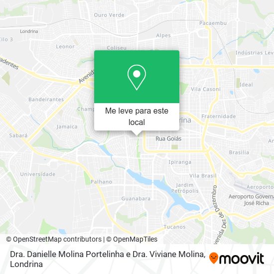 Dra. Danielle Molina Portelinha e Dra. Viviane Molina mapa
