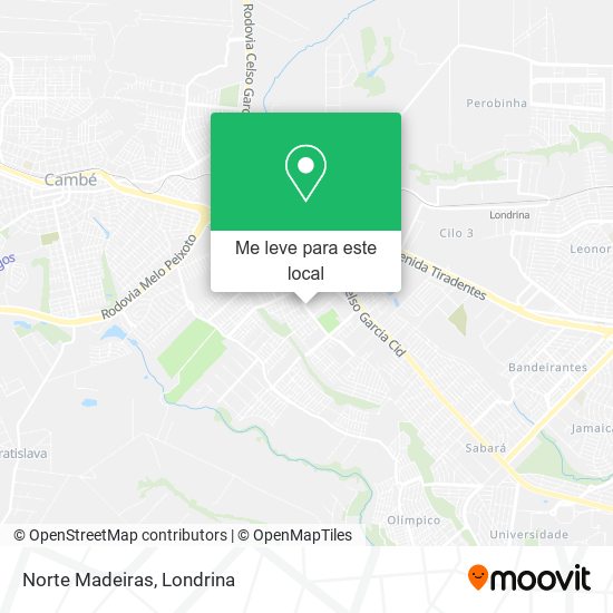 Norte Madeiras mapa