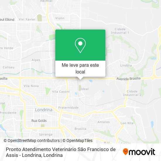Pronto Atendimento Veterinário São Francisco de Assis - Londrina mapa