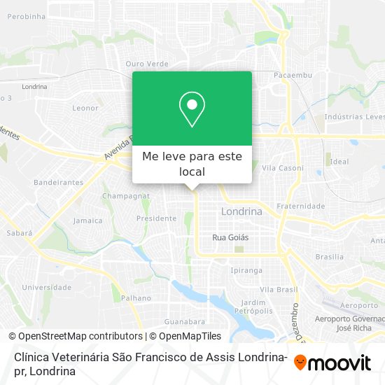 Clínica Veterinária São Francisco de Assis  Londrina-pr mapa