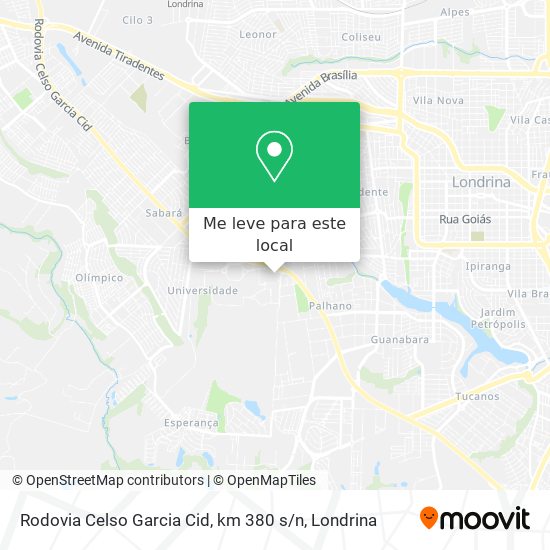 Rodovia Celso Garcia Cid, km 380 s / n mapa