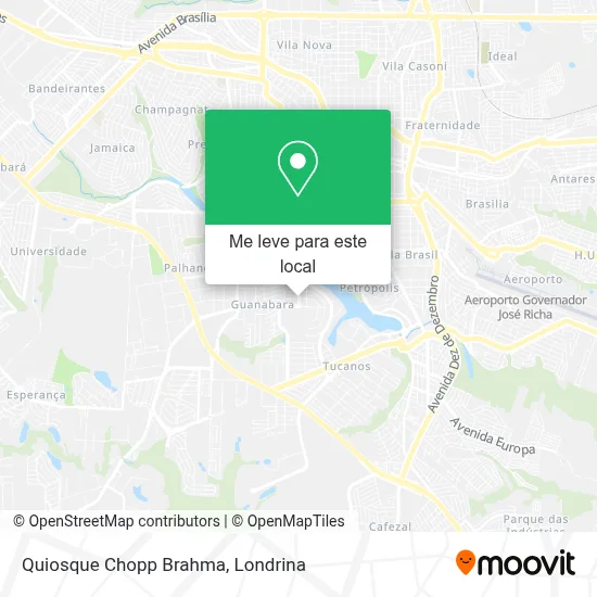 Quiosque Chopp Brahma mapa