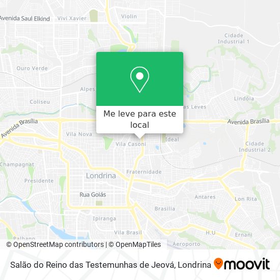 Salão do Reino das Testemunhas de Jeová mapa