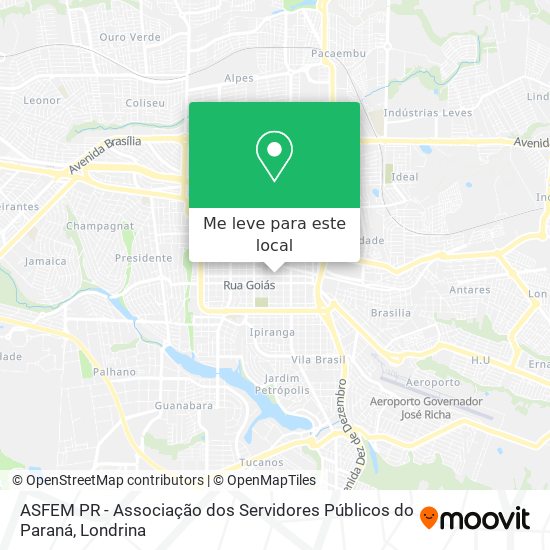ASFEM PR - Associação dos Servidores Públicos do Paraná mapa