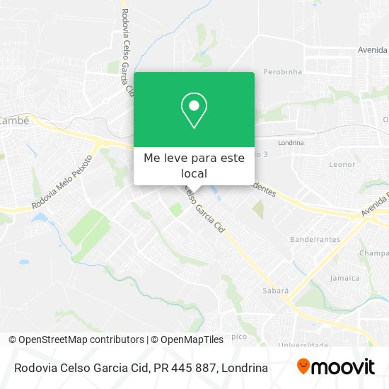 Rodovia Celso Garcia Cid, PR 445 887 mapa