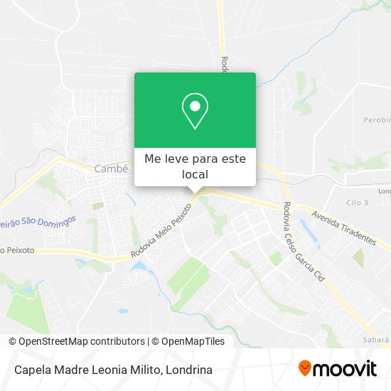 Capela Madre Leonia Milito mapa