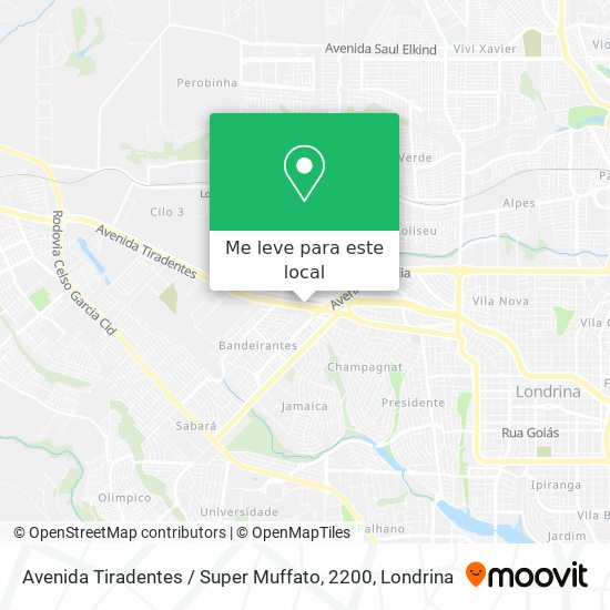Avenida Tiradentes / Super Muffato, 2200 mapa