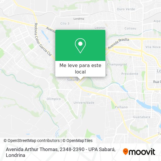 Avenida Arthur Thomas, 2348-2390 - UPA Sabará mapa