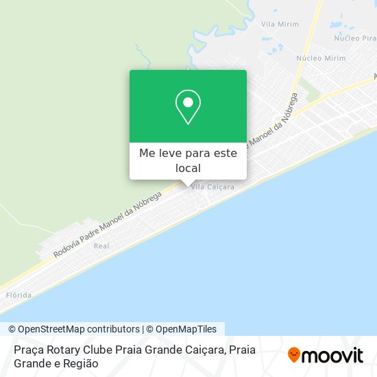 Praça Rotary Clube Praia Grande Caiçara mapa