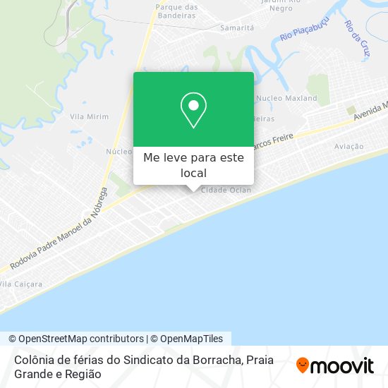 Colônia de férias do Sindicato da Borracha mapa