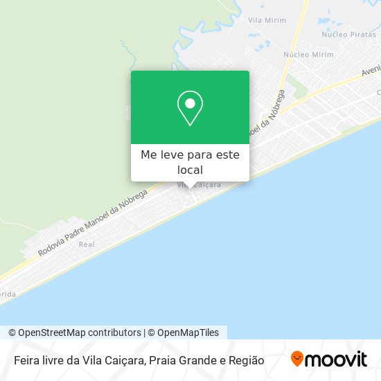 Feira livre da Vila Caiçara mapa