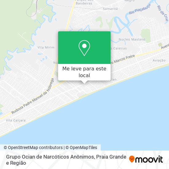 Grupo Ocian de Narcóticos Anônimos mapa