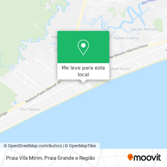 Praia Vila Mirim mapa