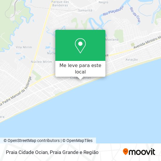 Praia Cidade Ocian mapa