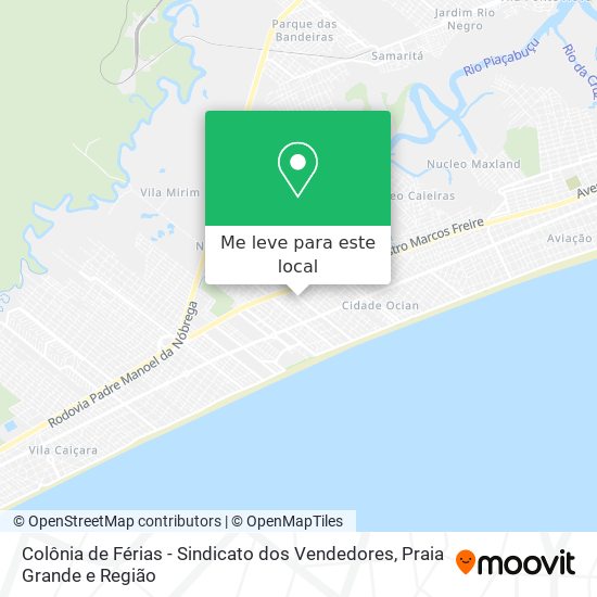 Colônia de Férias - Sindicato dos Vendedores mapa