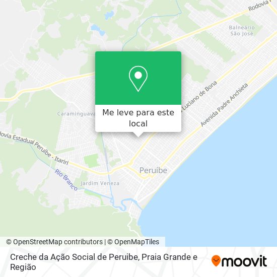 Creche da Ação Social de Peruibe mapa