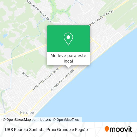 UBS Recreio Santista mapa