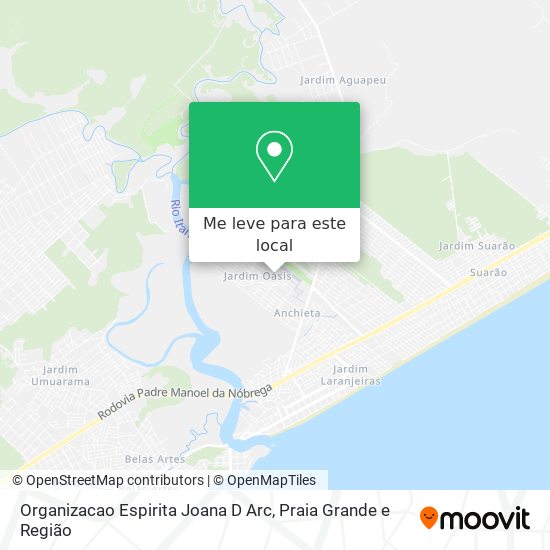 Organizacao Espirita Joana D Arc mapa
