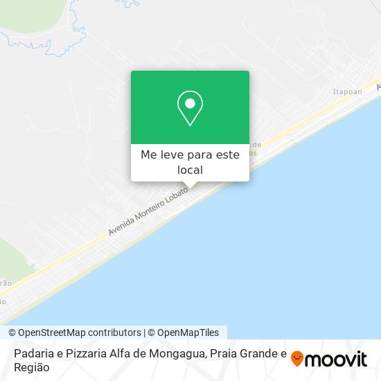 Padaria e Pizzaria Alfa de Mongagua mapa