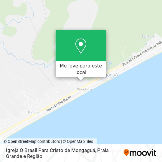 Igreja O Brasil Para Cristo de Mongaguá mapa